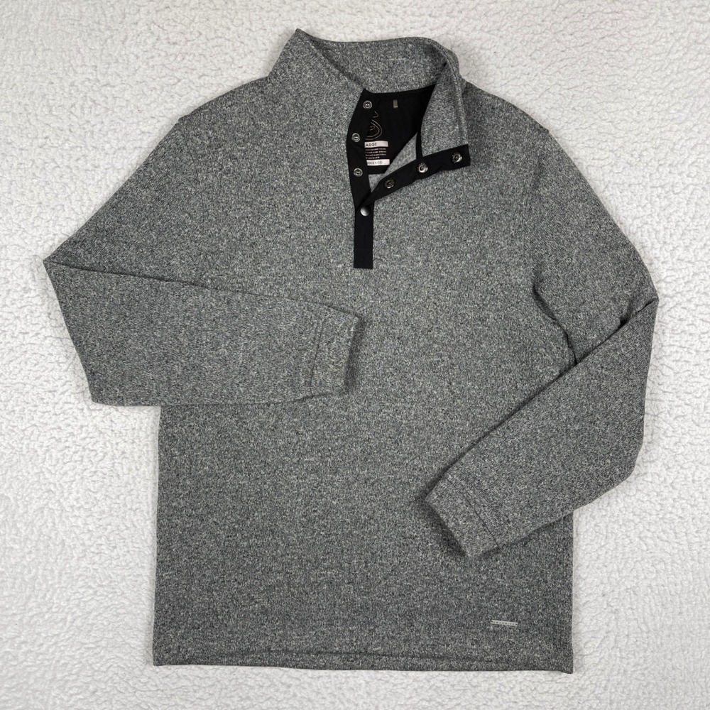 Swannies Quarter Snap Pullover Mens Large Grey Heathered Fleece Golf Sweater